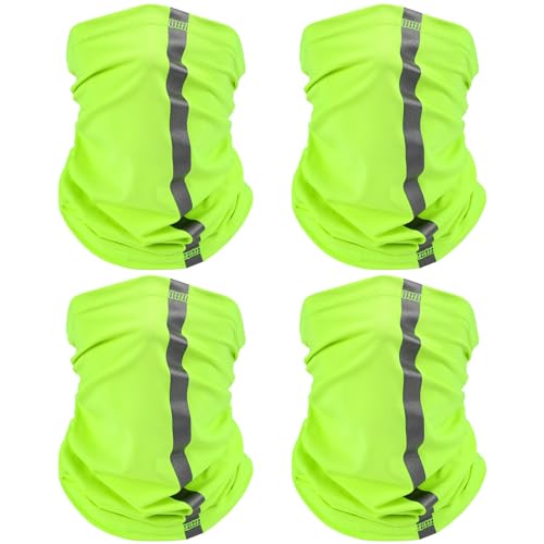 Image of SATINIOR 4 Pcs Neck Gaiter Face Mask for Men Reflective Face Cover Scarf Summer UV Sun Protection Balaclava Bandana for Work