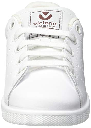 victoria Girls Casual Leather Shoes, White Red,12 M US2