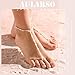 Aularso Boho Beaded Foot Chain 2PCS Pearl Anklet Chains Beach Layered Toe Ring Foot Chain for Women (White-1)