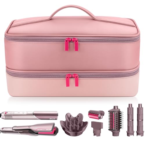 Image of Adworte Travel Hair Dryer Case for Shark FlexFusion, Portable Hair Tools Bag, Double-Layer Storage Carrying Case for Shark FlexStyle Blow Dryer, FlexFusion & Fusion Air Straightener Attachments Holder
