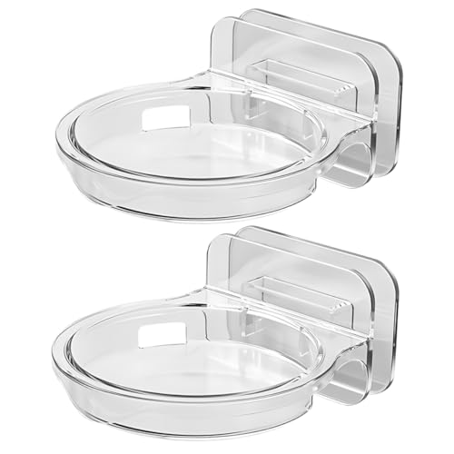 Levemolo 2pcs Wall Mounted Security Stand Transparent Strong Adhesive Bracket for Indoor Use for Monitors Webcams and Home