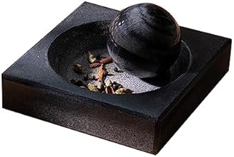 Ellementry Erebus Marble Mortar & Pestle, 17 x 17 x 3.75 cm, Grey