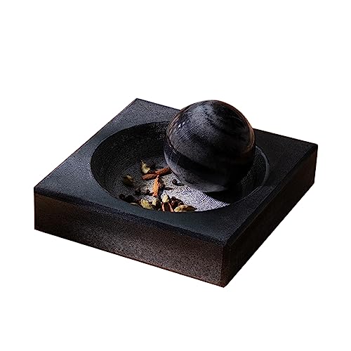 Ellementry Erebus Marble Mortar & Pestle, 17 x 17 x 3.75 cm, Grey