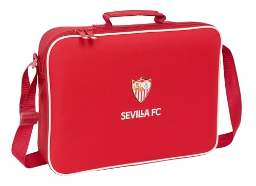 Maletín portatodo Safta Sevilla FC de 38x6x28 cm para actividades extraescolares