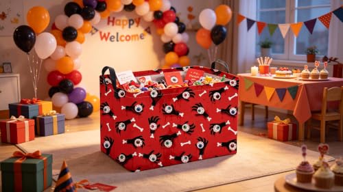 Image of Sanjiaofeng Rectangular Halloween Ghost Hand Storage Basket,Trick or Treat Basket for Kids,Halloween Candy Storage Baskets with Handles(Ghost Hand)