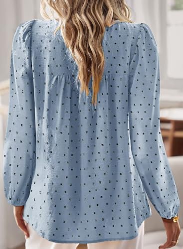 Image of Falechay Womens Tops Flowy Boho Dressy Casual Lace Cute Long Sleeve Shirts