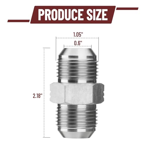Image of 10 Pack Hydraulic Hose Adapter Fittings: 3 /4 inch JIC Male x 3 /4 inch JIC Male, Straight Tube Hydraulic Connectors with Protection Cover | Carbon Steel JIC 37 Flare Hydraulic Crimp Connectors with Protective Cover, Secure Connection for Hydraulic Assembly System