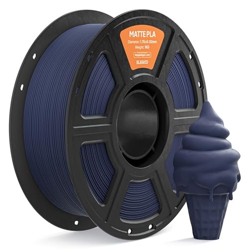 ELEGOO Matte PLA Filament 1.75mm Navy Blue 1KG 3D Printer Filament High Precision 1kg Spool (2.2lbs) Fits for Most FDM 3D Printers