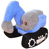 OUKEYI 10' /25cmExcavator Plush Toy, Soft Excavator Stuffed Truck Construction Toy,for Children's Birthday, Christmas, Party Gifts (Blue)