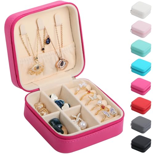 17Dec Small Travel Jewelry Case Organizer,Mini Travel Essentials for Women,Bridesmaid Gifts Birthday...