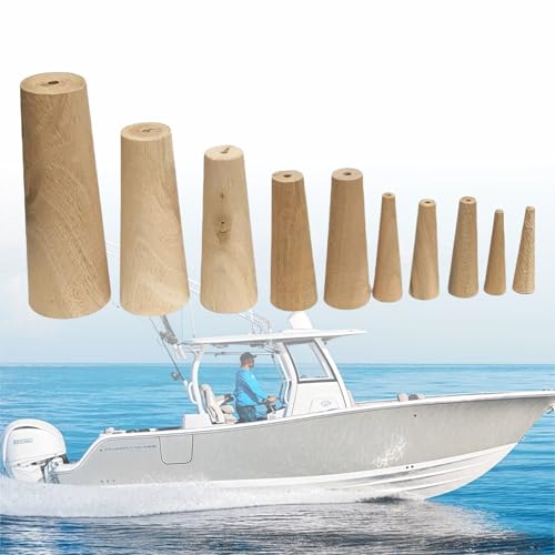 Becony Boat Marine Emergency Soft Wood Plugs Stopgap, 10 Pcs Tapered Conical Thru-Hull, Assorted 1/5