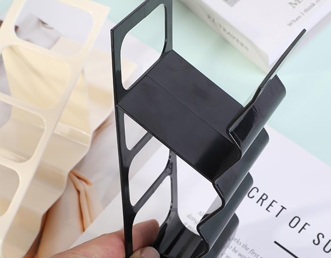 Bhajan 4 Compartment Remote Control Holder for TV & AC Remotes, Glasses, Mobile Phones | Multipurpose Desktop Table Caddy Organizer | Remote Storage Rack for Home, Kitchen, Office, Bed Room - Brown