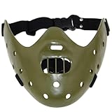QSLWcos Hannibal Lecter Mask Horror The Silence of The Lambs Hacker Mask Scary Demon Resin Halloween Cosplay Props for Adults