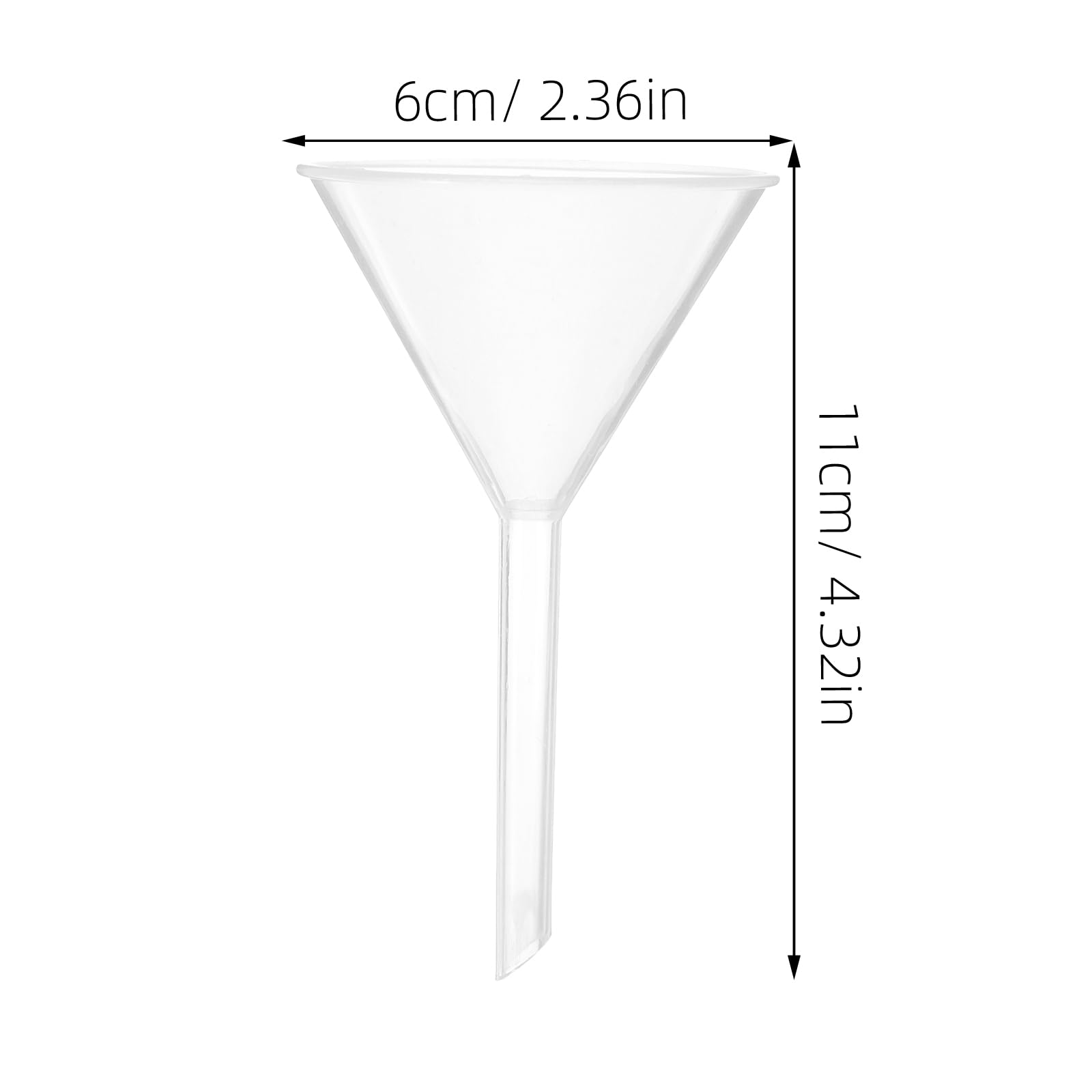 VINTORKY 5Pcs 60mm Plastic Funnels with Long Spout Multi-Purpose Separating Liquid Funnel for Science Lab Bottle Filling Liquid,Water Bottle,Easy and Smooth Transfer