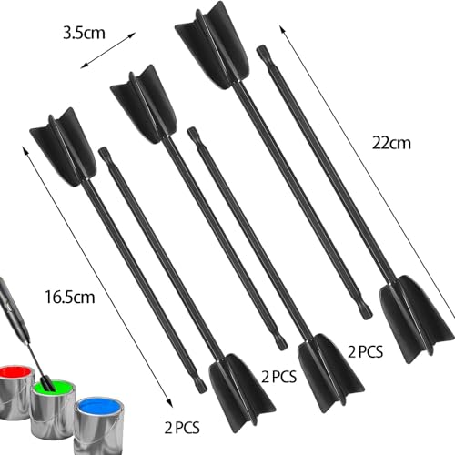 6 Stück Epoxidharz Rührer Farbrührer Epoxidharz Mischpaddel Rührstab Bohrmaschine für 1/4 Bohrer Wiederverwendbarer Farbmischer für Epoxid Malen Keramikglasur (Schwarz)