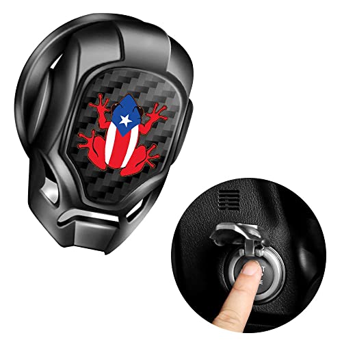 Car Push Start Button Cover Engine Start Stop Button Cover Compatible with Coqui Frog Boricua Puerto Rico Rican