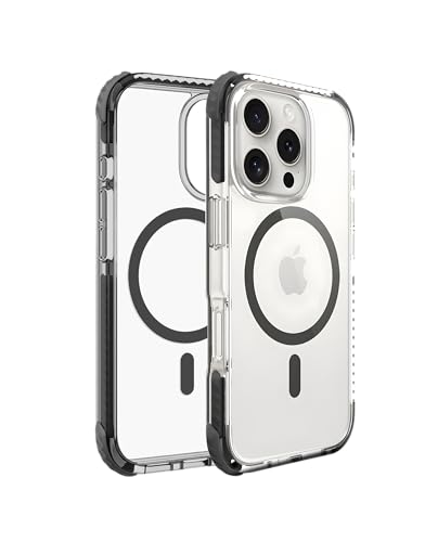 Image of DailyObjects Polycarbonate Case for iPhone 16 Pro Compatible with Mag-Safe Wireless Charging | Reflex Magsafe Shield Slim Shockproof Back Cover, Transparent