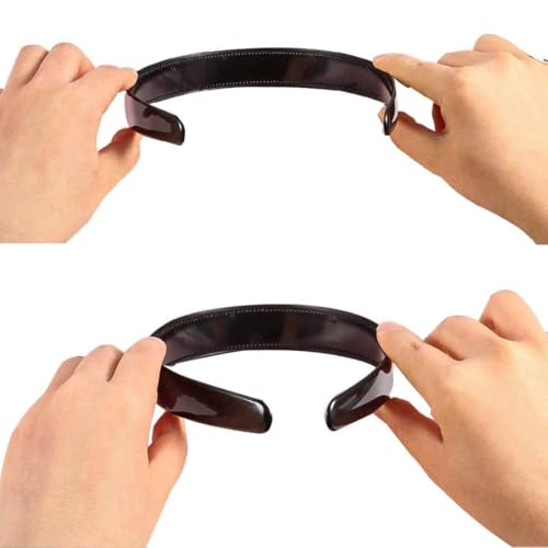 Image of Diversa Solid Plastic Headbands for Girls & Women, Hairband for School, Everyday Use Plain Broad Headband, 1 Inch Headband with Teeth, Pack of 6 (Black PK6)