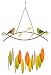 SpringHut Wind Chimes Unique Spring Themed Rustic Design with Colorful Stained Glass Leaves, 22” Long, Made for both Indoor and Outdoor, Great Decor for Your Patio and Garden