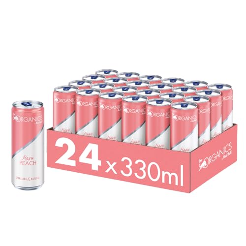 ORGANICS Fizzy Peach by Red Bull 330ml - 24er Palette Dosen - Bio Getränk Pfirsich Geschmack 100% natürliche Zutaten EINWEG (24 x 330 ml)