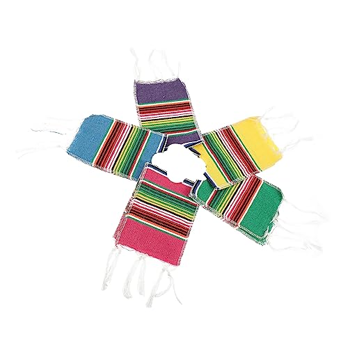 FUNNETOYU 5 Piezas Ponchos de Cerveza Coloridos de Fundas para Botellas Decoración Creativa para Fiestas Verde Rojo Azul y Amarillo