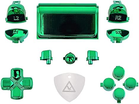 eXtremeRate Szkarłatny Czerwony Symbole Klasyczne Niestandardowa Wymiana Pełnego Zestawu Przycisków dla ps4 Slim Pro CUH-ZCT2 Controller - Kompatybilny z ps4 Zestawem LED DTFS - Controller Nie Jest Wliczony W Cenę