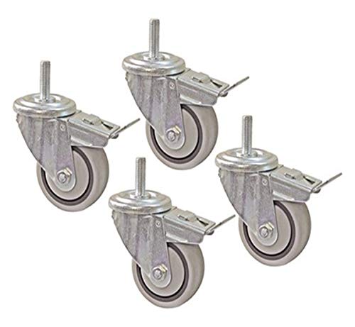 Kreg PRS3090 3" Dual Locking Caster-Set, 4 Piece, SilverMetallics