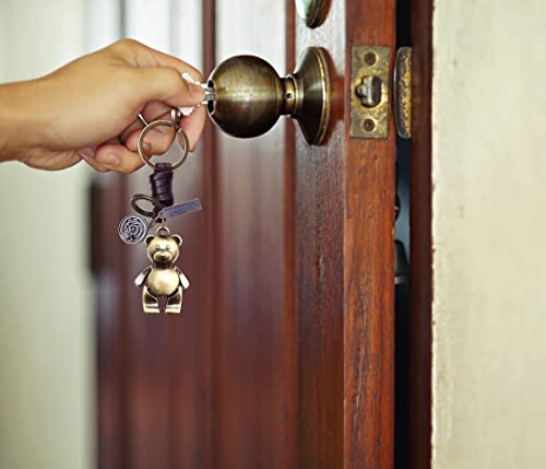 Aupra Teedy Bear Leather Keychain Gift Women Men Funny Animal Keyring Girl Boy Surprise Addition Keys Present #TOP1