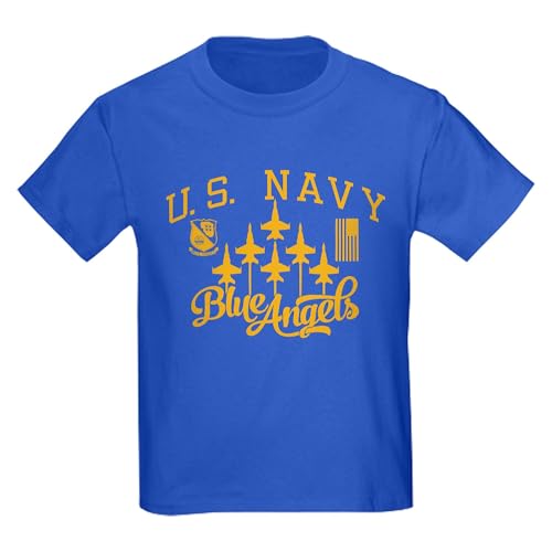 CafePress U.S. Navy Blue Angels Squadron Kids Dark Cotton Short SleeveT Shirt