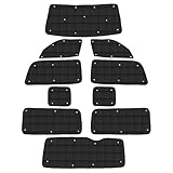 AUTO SPEC トヨタ ハイエース 200系 ワイドボディー 格子状 サンシェード 1台分 全窓用 吸盤タイプ HIACE ワイドボディー スーパーロングバン用（※ロング車可）用 2004年～ マルチサンシェード 折り畳み式 遮光シェード プライバシー保護 盗難防止対策 日除け 紫外線防止 遮光断熱 車中泊 アウトドア 収納便利 収納袋付き 黒色 10PCSセット