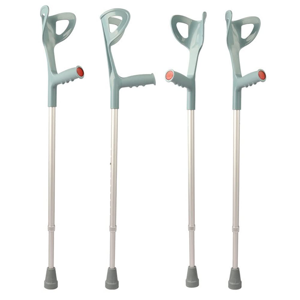 Muletas de Antebrazo Ajustables, Muletas Ergonómicas de Antebrazo para Adultos, Muletas Ligeras de Aluminio para Caminar, Adecuadas para Ancianos, Discapacitados, 1 Par