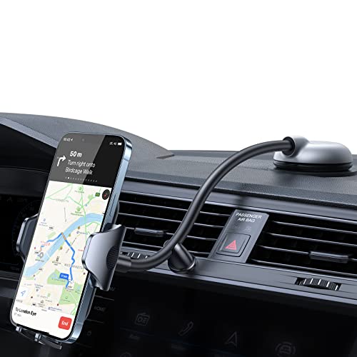 andobil Dashboard Windshield Car Phone Holder [13" Flexible Long Arm Anti-Shake Stabilizer] Dashboard Car Mount Compatible with iPhone 14 Pro Max / 14/13 Pro Max/Samsung Galaxy S23 Ultra S22, etc