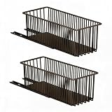 Schwerlast Ausziehbarer Drahtkorb Schrank-Organizer - Slide-Out Schubladenkorb aus Stahl, ohne Bohren, für 200 mm Küchenschrank/Spülenschrank/Bad - 2er Set 152×412×162 mm - Farbe: ZWJ-5032-BK