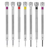 8 Pièces Tournevis de Précision 0,6 1,6 mm pour Réparation de Montres et Lunettes, Outils d'Horloger avec Embouts Anti Dérapants, Mini Tournevis pour Accessoires de Réparation Horlogerie et Optique
