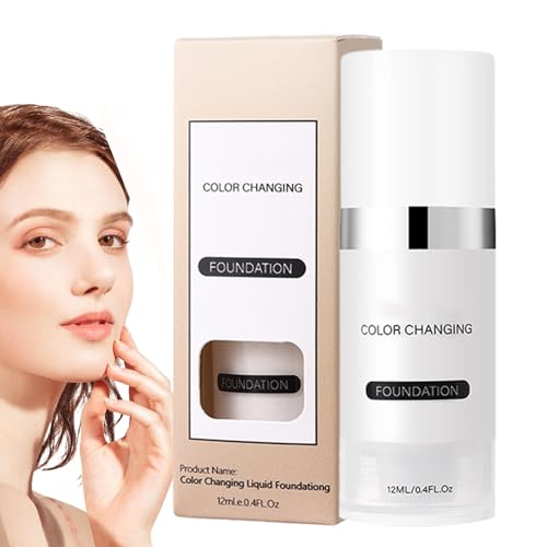 Maquillaje de Base con Cambio de Color | Corrector Facial Hidratante | Base Líquida de Larga Duración Hidratante para Piel Madura Sensible Grasa