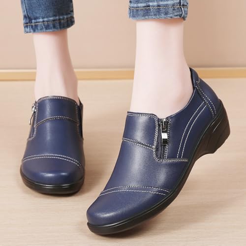 Image of QAE Loafers for Women Comfortable Loafers Slip-Ons Dress Shoes for Women Business Casual Work Office Shoes Women's Orthopedic Walking Shoes