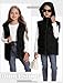 Adigau Girls Puffer Vests Hooded Winter Jacket Fashion Sleeveless Windproof Coat Stand Collar Soft Waistcoat Black 5-6 Years