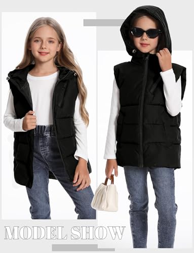 Boys Girls Hooded Puffer Vest Sleeveless Warm Jacket Stand Collar Windproof Coat Soft Quilted Vests 3-11 Years4