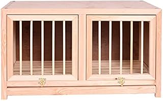 Pigeon With Pigeon Cage Pine Bird Breeding Cage Homing Pigeon Paired Cage Flip Door Bird Cage Drawable Base (Color : Wood color, Size : 60 * 30 * 35cm)