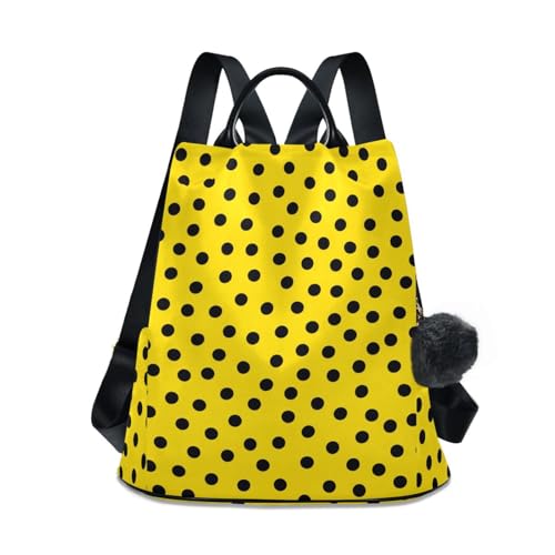 Sac à dos antivol femme jaune et noir multi-compartiments pour sécuriser vos trajets