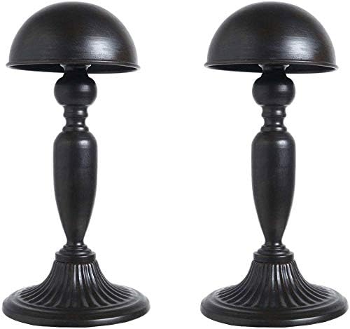 Owlgift Vintage Style Dome Shape Removable Metal Hat Rack, Cap, Wig Storage Holder Display Stand, Black (2pcs)