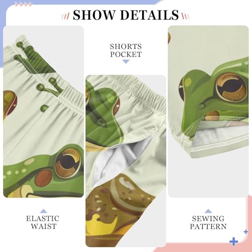 ZZXXB Lovely Frog Boys Long Pants Soft Trousers Elastic Waist Kids Lounge Bottoms with Pockets S-XL4