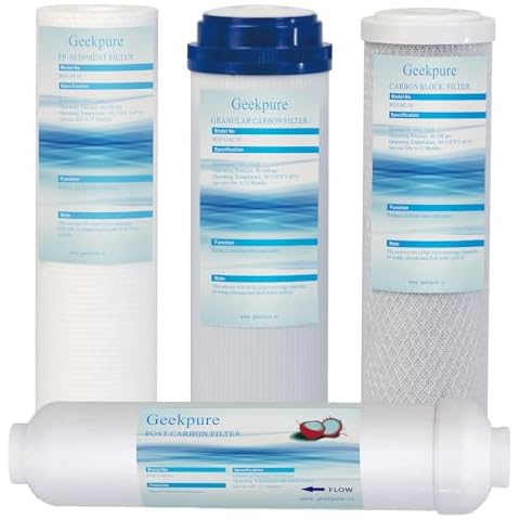 Geekpure 10 Inch Reverse Osmosis RO Replacement Filter Cartridges-2.5"X10" (1) Cover