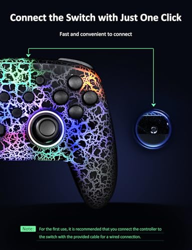 Image of NexiGo Wireless Controller (No Deadzone) for Switch 2 and Switch, Bluetooth Controllers for Nintendo Switch with Vibration, Motion, Turbo and LED Light (Lightstorm)