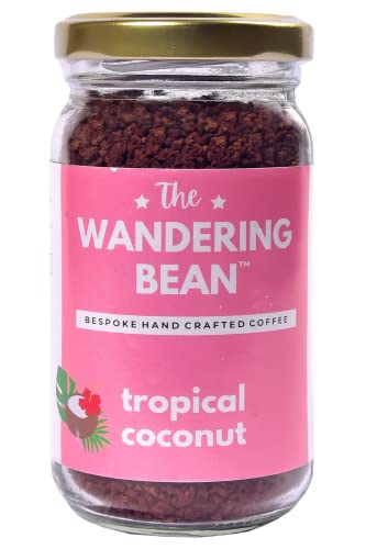 Image of The Wandering Bean Tropical Coconut Instant Coffee Powder Perfect Rich & Smooth Blend Of Coconut Flavoured Coffee (Pack Of 1) Gift Festive, Best Gift Hamper, Bottle, 60 Gram