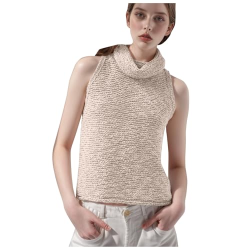 Women's Sweater Vest Pullover Turtle Neck Solid Color Sophisticated Casual Warm Comfortable Stylish Knit Vest