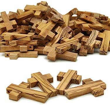 Generic 100 Pcs Olive Wood Crosses Hand Made Pendants Holy Land Gift Jerusalem Cross