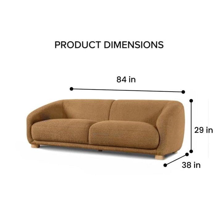 Image of Kaniel Premium Boucle Fabric 3 Seater Sofa for Living Room and Offices (Brown, 3 Seater)