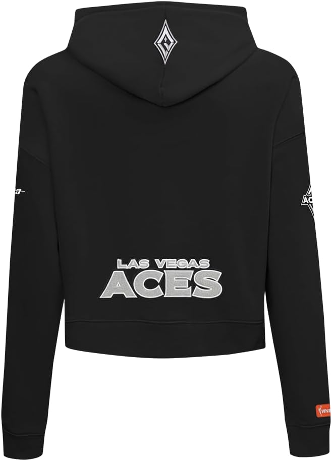 Pro Standard Womens WNBA Las Vegas Aces Classic Player Name And Number Cropped Pullover Hoodie - Image 2