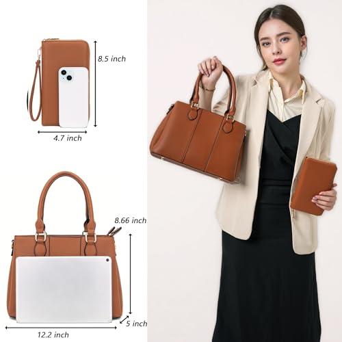 Image of Qiyuer Purses and Wallet Set for Women Satchel Handbag Tote Bag | 3 Zippered Compartments,Pebble PU leather,Multi-slot design,Everyday commuting